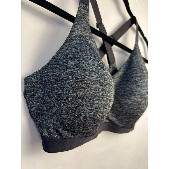 Victoria’s Secret VSX Sport Bra 34DD Gray Crossback Padded Wireless Bra - Picture 2 of 10
